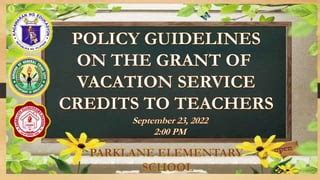 vsc meaning in deped|Policy Guidelines on Granting of VSC.pptx .